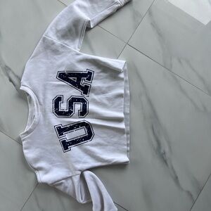 Abound Kids White and Navy USA Sweatshirt